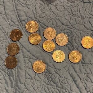 Gold-Toned Decorative Coins Set